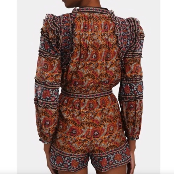 SEA New York Rosita Ruffle Cotton Paisley Romper | Size 0 | NWT - Picture 3 of 16